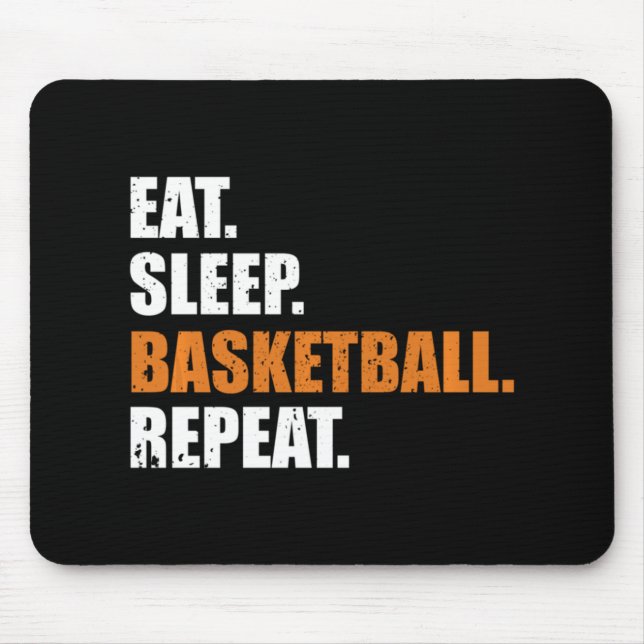 Eat Sleep Basketball Repeat Hoodie Mouse Mat (Front)