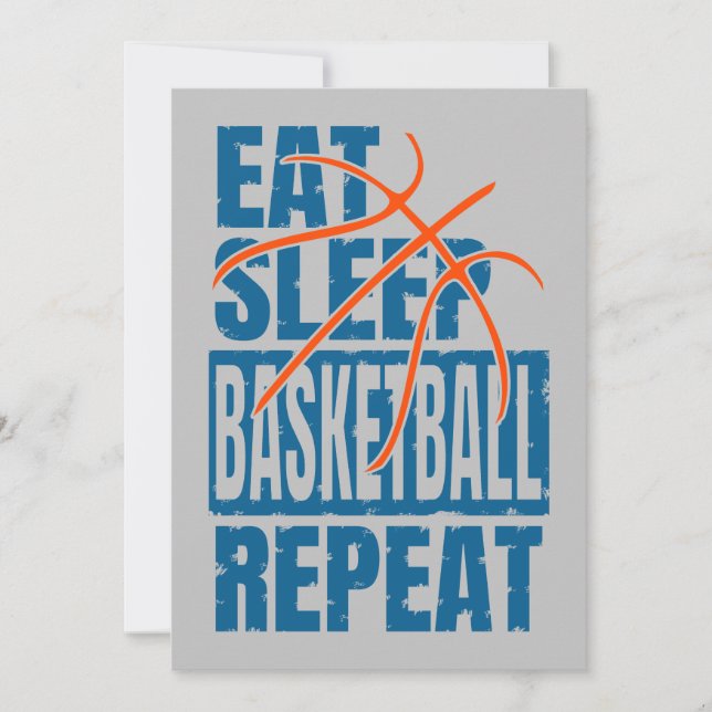 EAT SLEEP BASKETBALL REPEAT INVITATION (Front)