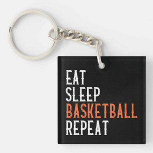 Eat Sleep Basketball Repeat Key Ring