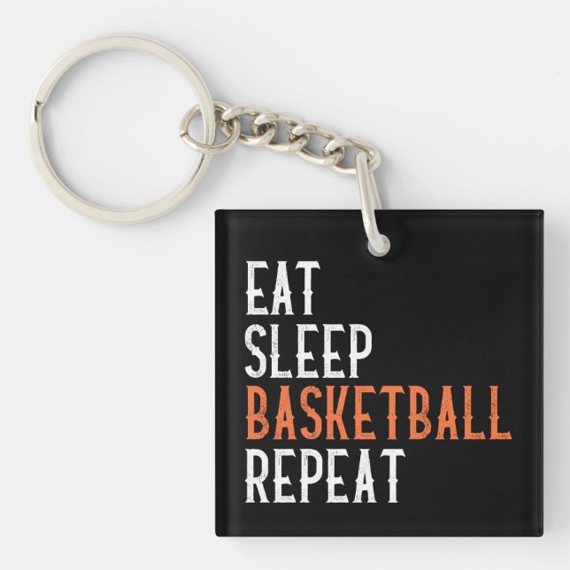 Eat Sleep Basketball Repeat  Key Ring (Front)