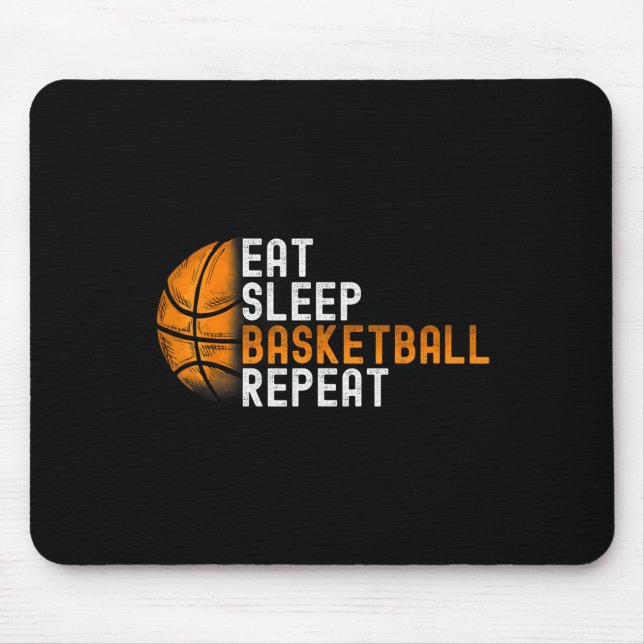Eat Sleep Basketball Repeat Mouse Mat (Front)