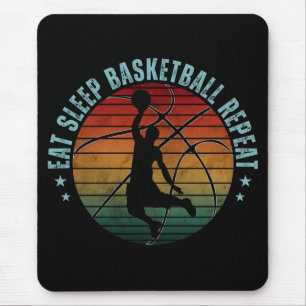 EAT SLEEP BASKETBALL REPEAT MOUSE MAT