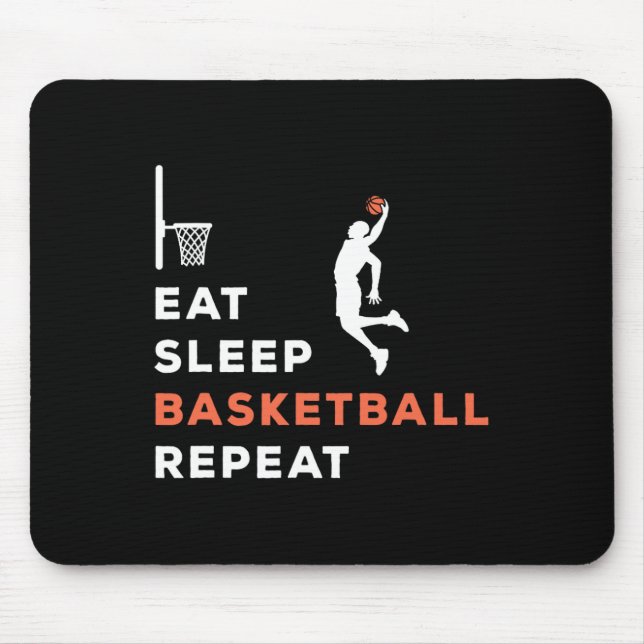 Eat Sleep Basketball Repeat Player Coach Hooper  Mouse Mat (Front)