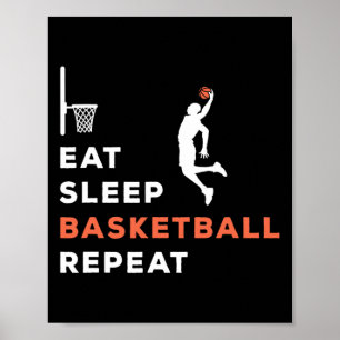 Eat Sleep Basketball Repeat Player Coach Hooper Poster
