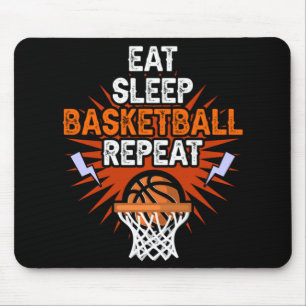 Eat Sleep Basketball Repeat Player Gift Fun Basket Mouse Mat