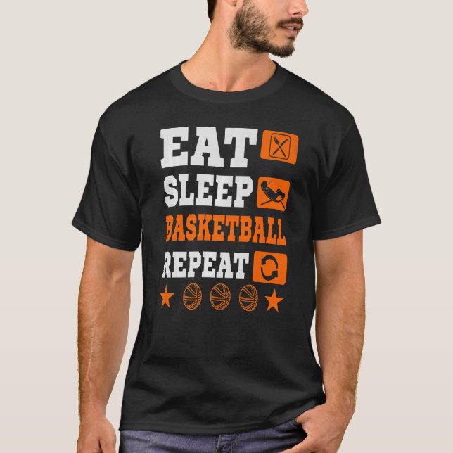 Eat Sleep basketball Repeat Premium T-Shirt (Front)