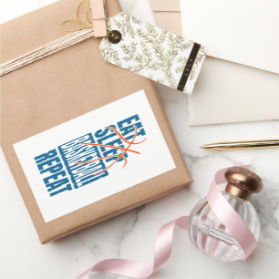 EAT SLEEP BASKETBALL REPEAT RECTANGULAR STICKER
