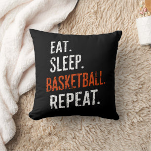 Eat Sleep Basketball Repeat Retro Vintage Cushion