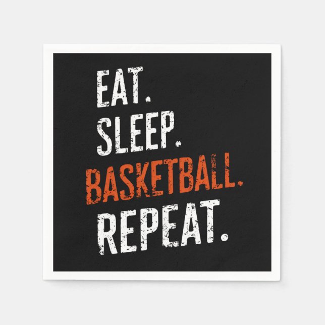 Eat Sleep Basketball Repeat Retro Vintage Napkin (Front)