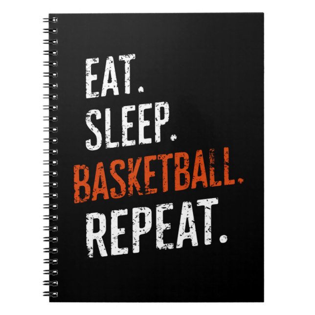 Eat Sleep Basketball Repeat Retro Vintage Notebook (Front)