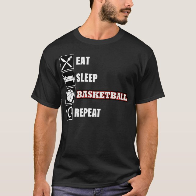 Eat Sleep Basketball Repeat Shirt Basketball T Shi (Front)