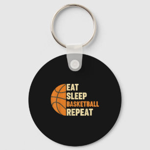 Eat sleep basketball repeat sport fans basketball key ring