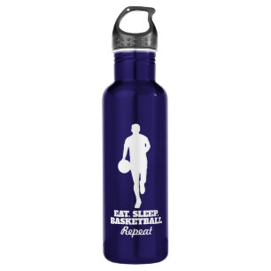 Eat Sleep Basketball Repeat steel water bottle