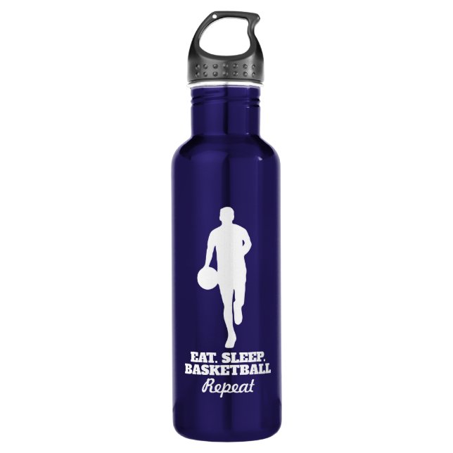 Eat Sleep Basketball Repeat steel water bottle (Front)