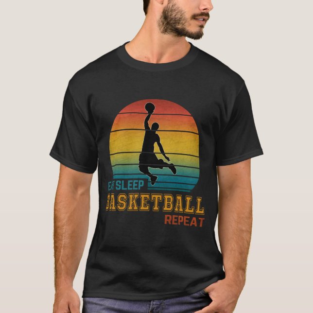 Eat Sleep Basketball Repeat  T-Shirt (Front)