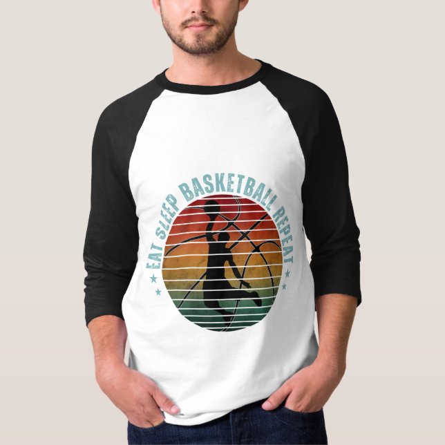 EAT SLEEP BASKETBALL REPEAT T-Shirt (Front)