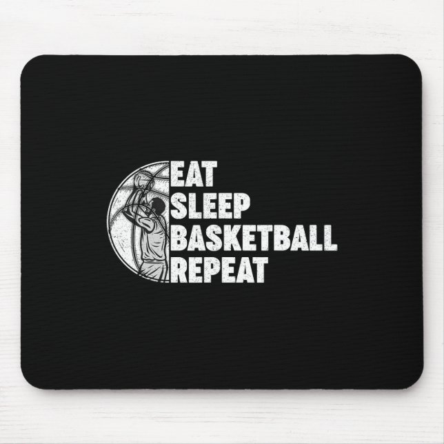 Eat Sleep Basketball Repeat Teens Girls Boys Kids  Mouse Mat (Front)
