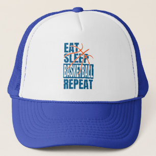 EAT SLEEP BASKETBALL REPEAT TRUCKER HAT