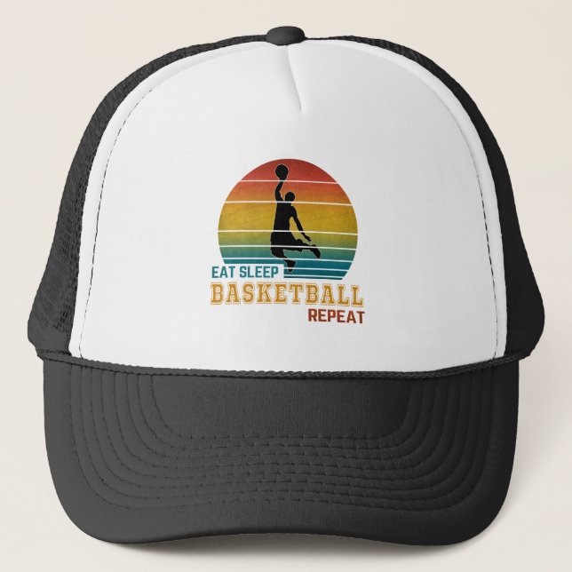 Eat Sleep Basketball Repeat  Trucker Hat (Front)