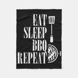 Eat Sleep Bbq Repeat Funny Rbecue Grilling Women M Fleece Blanket