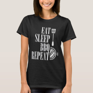 Eat Sleep Bbq Repeat Funny Rbecue Grilling Women M T-Shirt