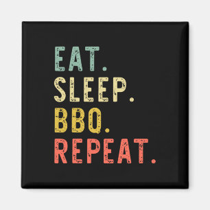 Eat Sleep Bbq Repeat Rbecue Rbeque Funny Vintage  Magnet