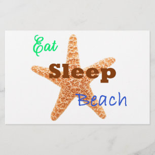 Eat Sleep Beach - 8.5x5.5 Poster Stationery