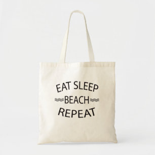 Eat Sleep Beach Repeat Summer Beach Tote Bag