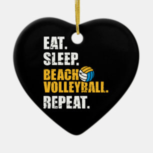 Eat sleep Beach volleyball repeat Ceramic Tree Decoration