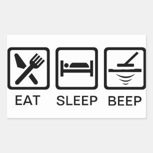 EAT-SLEEP-BEEP metal detecting decal Rectangular Sticker