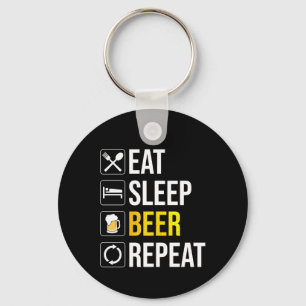Eat Sleep Beer Repeat Key Ring
