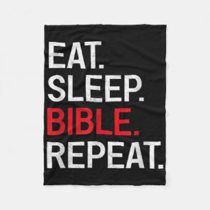 Eat Sleep Bible Repeat Bible Study Bible Camp Reli Fleece Blanket