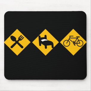 Eat Sleep Bicycle Road Signs Mouse Mat