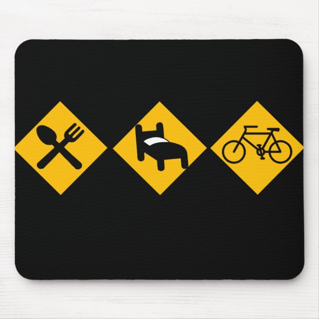 Eat Sleep Bicycle Road Signs Mouse Mat (Front)