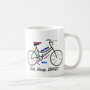 Eat, Sleep, BIKE! Fun Motivational Words for Biker Coffee Mug