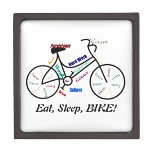 Eat, Sleep, BIKE! Fun Motivational Words for Biker Keepsake Box