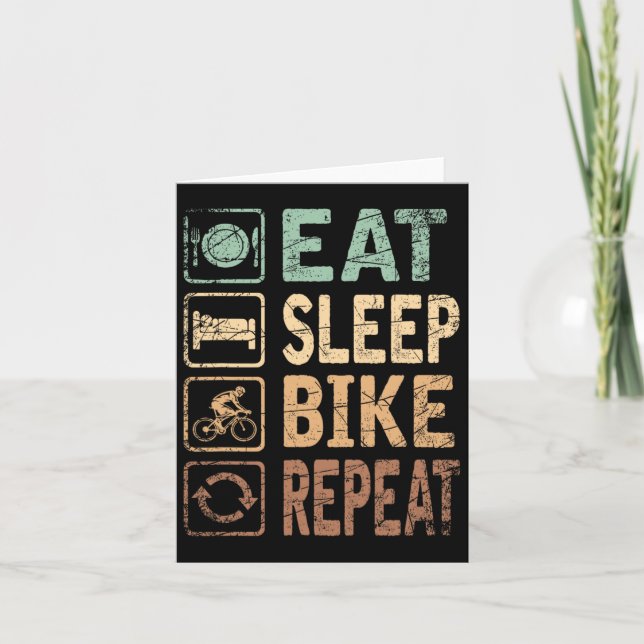 Eat Sleep Bike Repeat Bicycle  Card (Front)