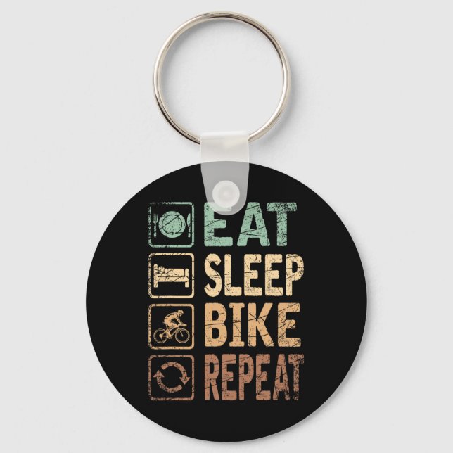 Eat Sleep Bike Repeat Bicycle  Key Ring (Front)