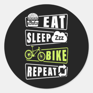 Eat Sleep Bike Repeat Classic Round Sticker