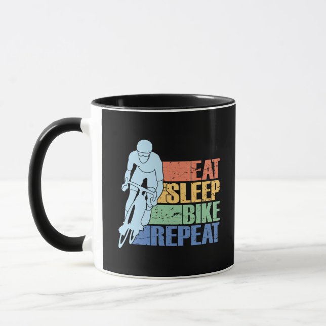 Eat Sleep Bike Repeat Funny BMX Biker MTB Stunt Mug (Left)