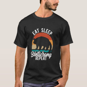 Eat Sleep Binturong Repeat Zoologist Civet Cat Zoo T-Shirt