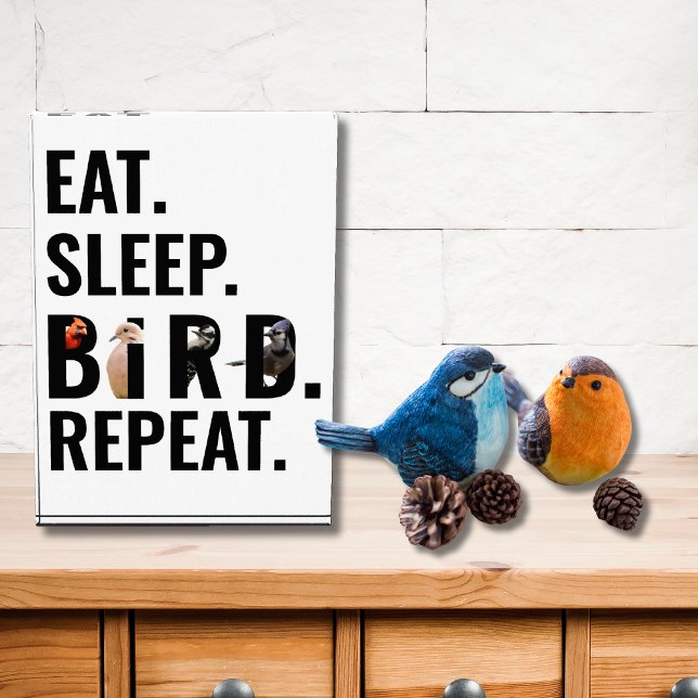 Eat Sleep Bird Repeat Bird Watching Photo Block (Bird lovers unite! Eat. Sleep. Bird. Repeat. The mantra of birders everywhere makes a unique gift.)