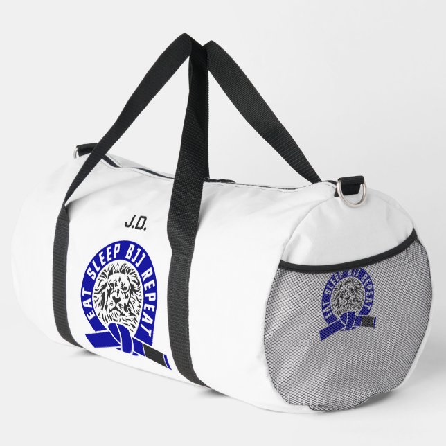 Eat Sleep BJJ Repeat - Blue Belt "Customisable" Duffle Bag (Right Corner)