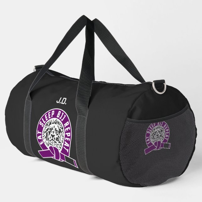 Eat Sleep BJJ Repeat - Purple Belt "Customisable" Duffle Bag (Right Corner)