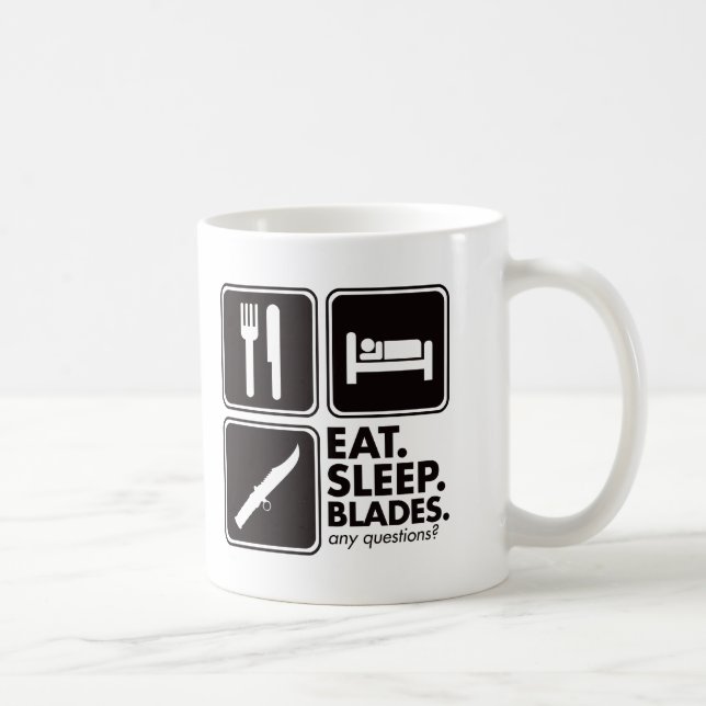 Eat Sleep Blades - Black Coffee Mug (Right)