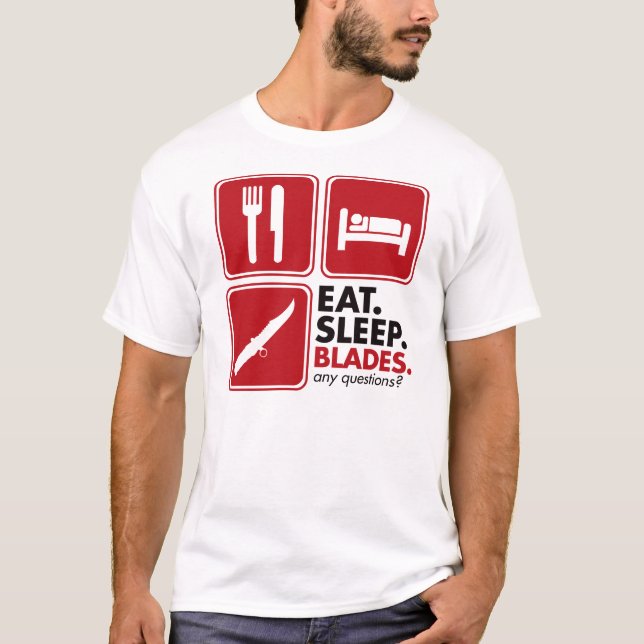 Eat Sleep Blades - Red T-Shirt (Front)