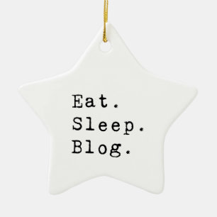 Eat Sleep Blog Ceramic Tree Decoration