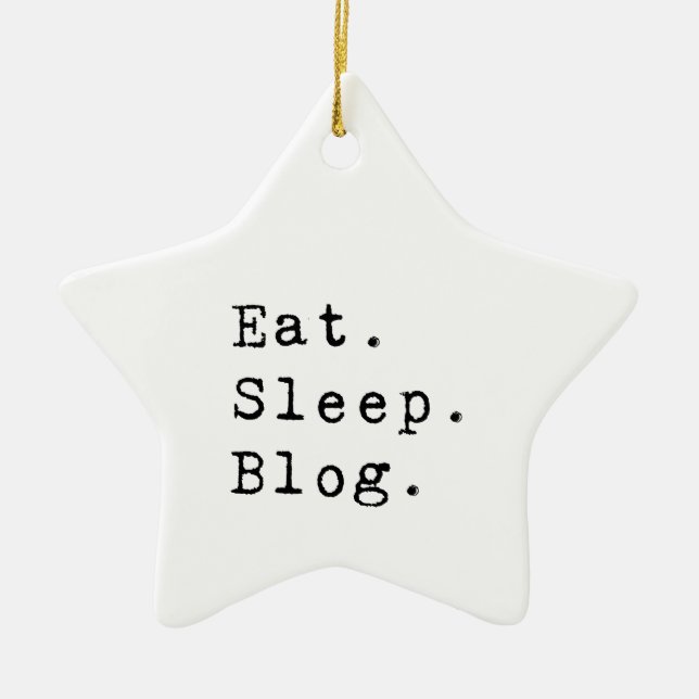 Eat Sleep Blog Ceramic Tree Decoration (Front)