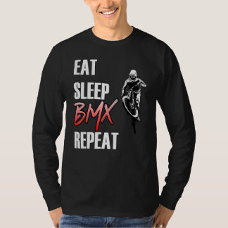 Eat Sleep Bmx Repeat  Bicycle Bike Funny Motocross T-Shirt