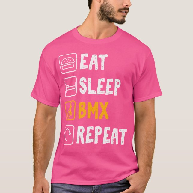 Eat Sleep Bmx Repeat Bike Bmx Rider T-Shirt (Front)